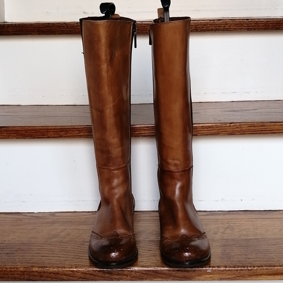 RON WHITE Brown Leather Boots Size 36.5 - Picture 2 of 10